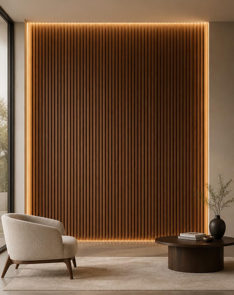 Fluted Walnut Wall Panel